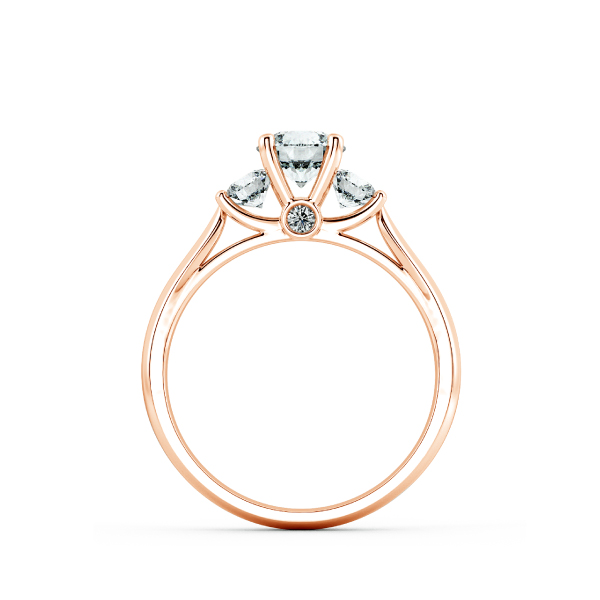 Nhẫn đính hôn Threestone đai trơn có bridge accent NCH3202 5